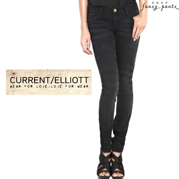 Currentelliott Moto Skinny Jeans Black 